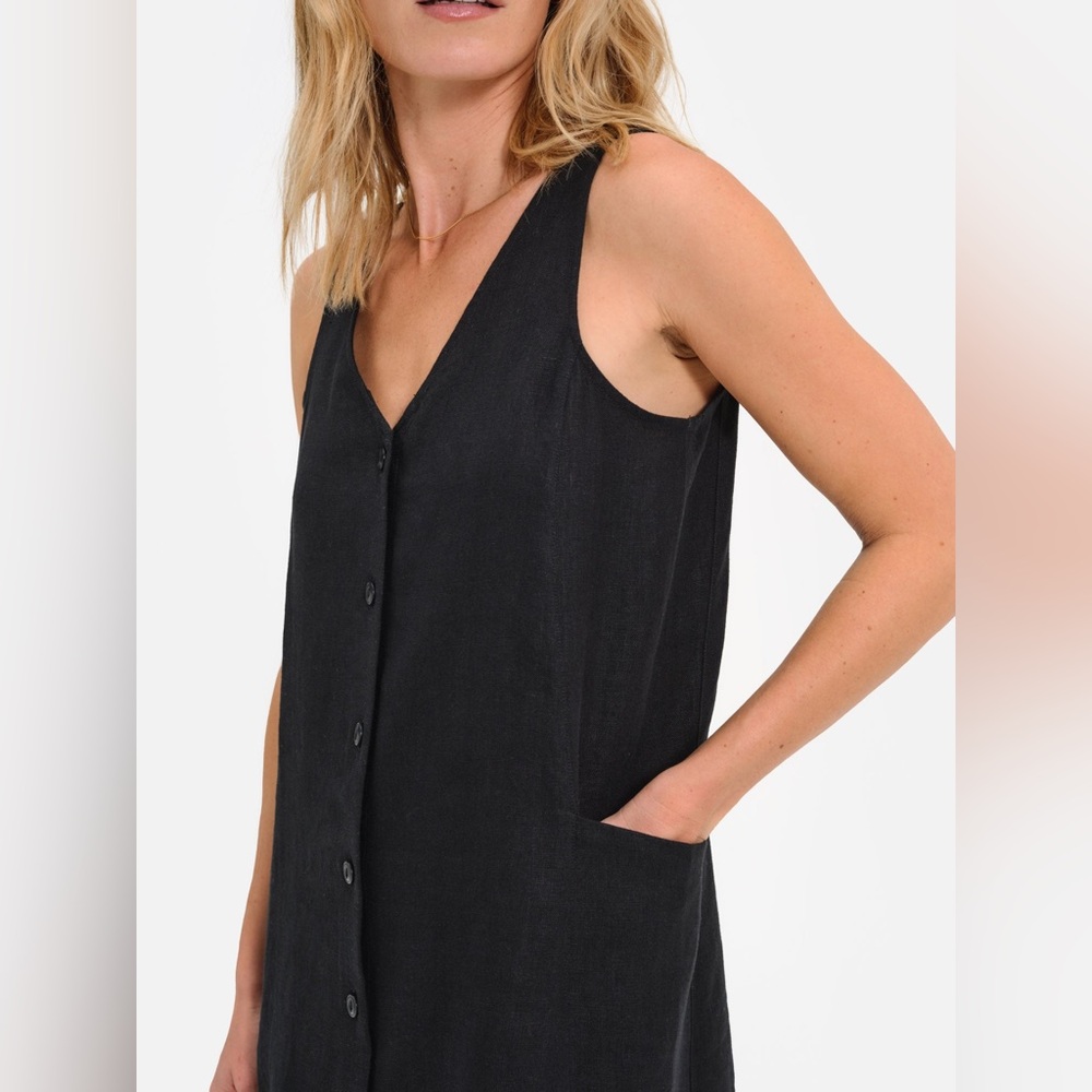 MATE the Label Organic Linen Button Front Dress - Picture 2 of 7